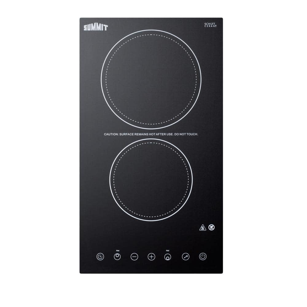 Summit Appliance 12 in. Radiant Electric Cooktop in Black with 2 Elements including High Power Element, 230-Volt