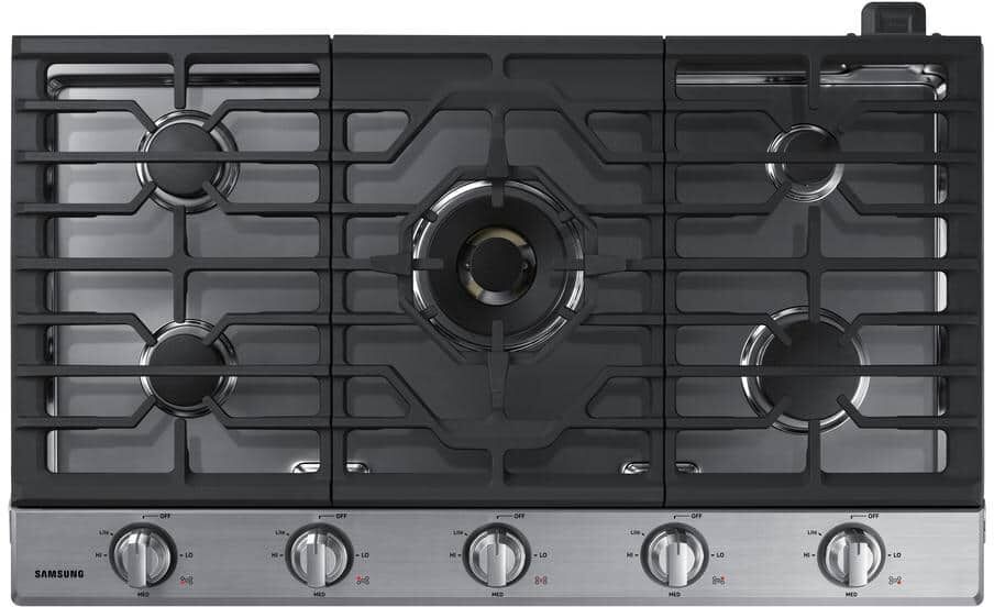 Samsung 36 in. Gas Cooktop in Stainless with 5 Burners including Dual Brass Power Burner with Wi-Fi