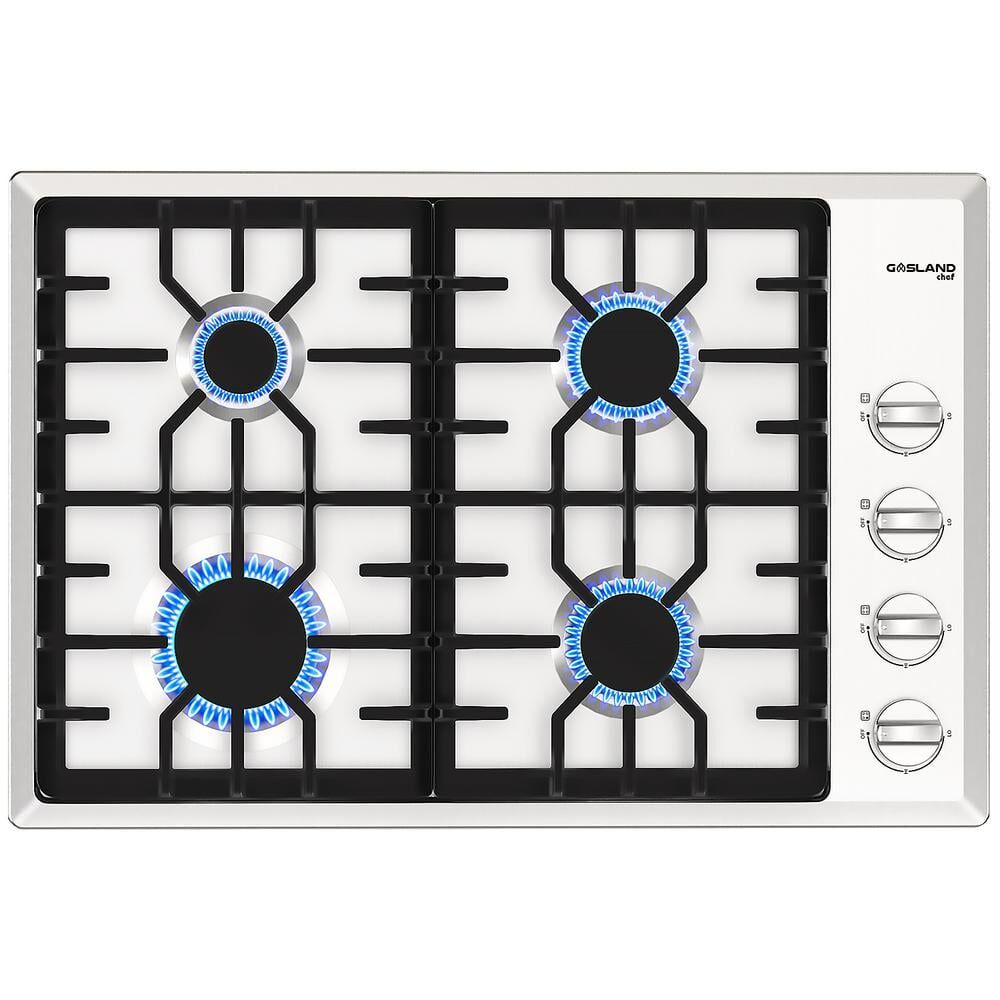 GASLAND Chef 30 in. Built-In Gas Cooktop in Stainless Steel with 4-Burner including Gas Hob Drop-In Gas Cooker NG/LPG Convertible