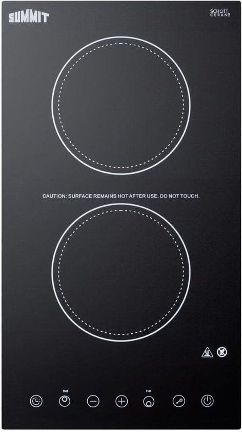 Summit Appliance 12 in. Radiant Electric Cooktop in Black with 2-Elements