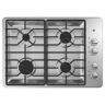GE 30 in. Gas Cooktop in Stainless Steel with 4-Burners Including Power Burners