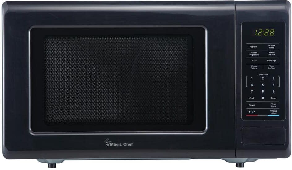 Magic Chef 0.9 cu. ft. Countertop Microwave in Black with Gray Cavity