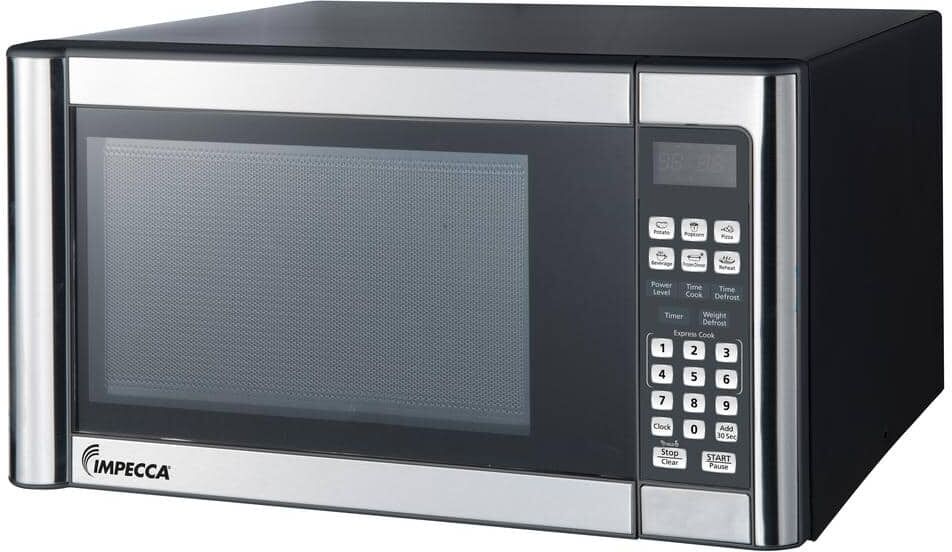 Impecca 21-in. Width 1.1 cu.ft. in Stainless Steel with Kitchen Timer 1000 Watt Countertop Microwave