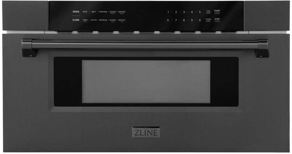 ZLINE Kitchen and Bath 30 in. 1000-Watt Built-In Microwave Drawer in Black Stainless Steel