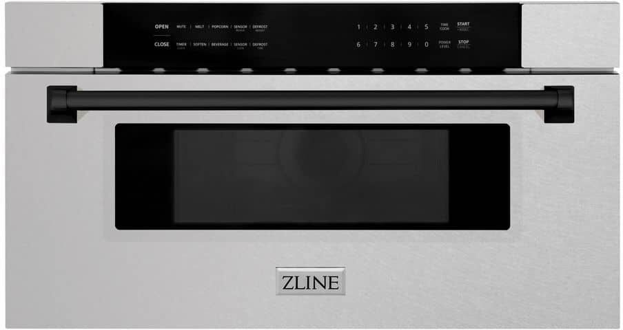 ZLINE Kitchen and Bath Autograph Edition 30 in. 1000-Watt Built-In Microwave Drawer in Fingerprint Resistant Stainless Steel & Matte Black