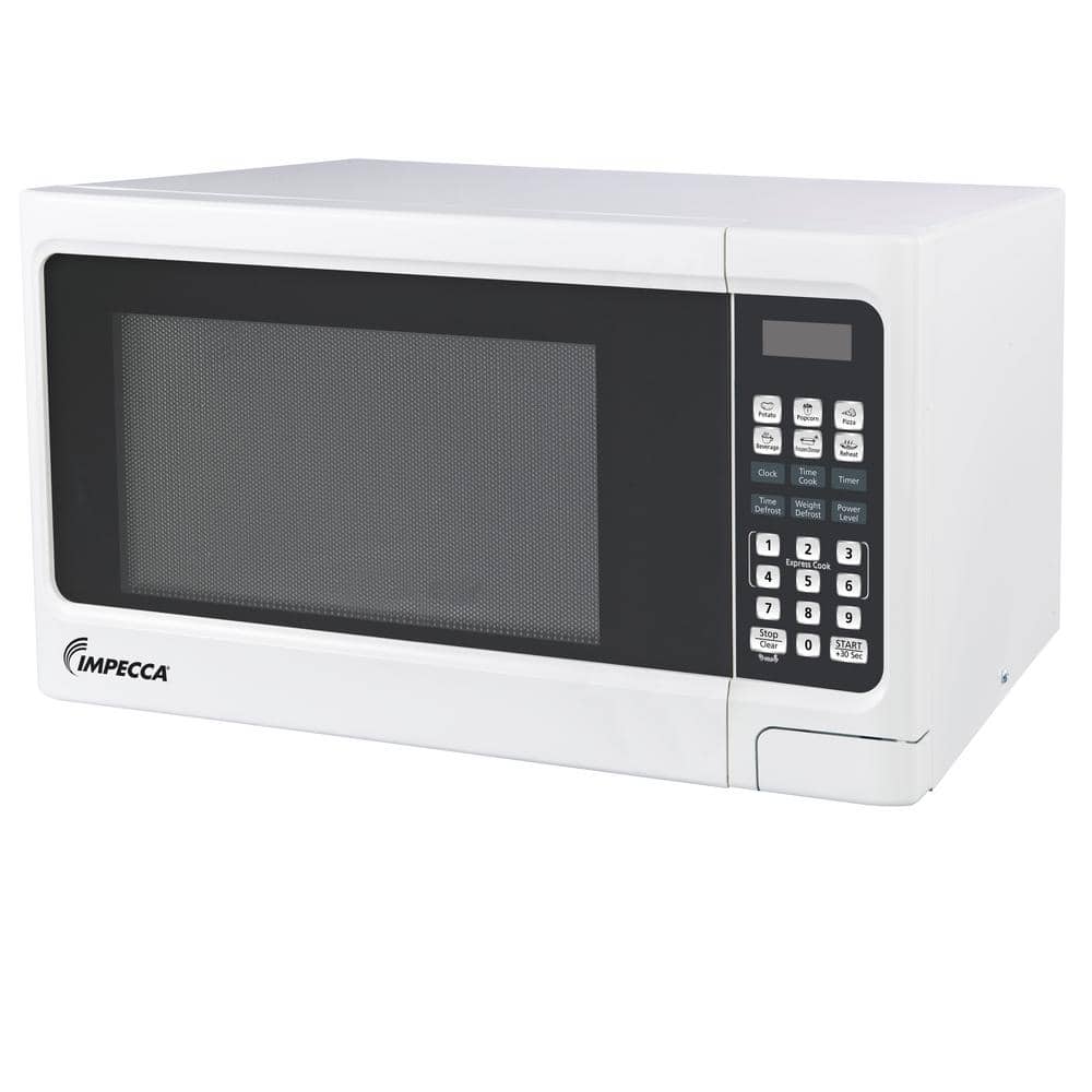 Impecca 21-in. Width 1.1 cu.ft. in White with Kitchen Timer 1000 Watt Countertop Microwave