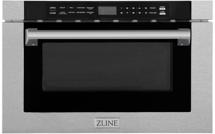 ZLINE Kitchen and Bath 24 in. 1000-Watt Built-In Microwave Drawer in Fingerprint Resistant Stainless Steel & Traditional Handle