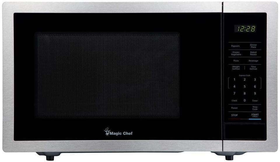 Magic Chef 0.9 cu. ft. Countertop Microwave in Stainless Steel with Gray Cavity