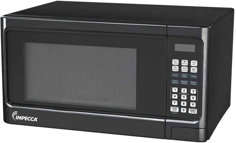 Impecca 21-in. Width 1.1 cu.ft. in Black with Kitchen Timer 1000 Watt Countertop Microwave