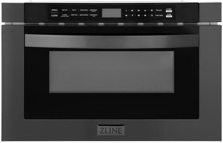 ZLINE Kitchen and Bath 24 in. 1000-Watt Built-In Microwave Drawer in Black Stainless Steel