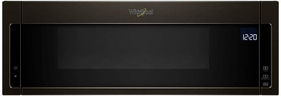 Whirlpool 1.1 cu. ft. Over the Range Low Profile Microwave Hood Combination in Fingerprint Resistant Black Stainless