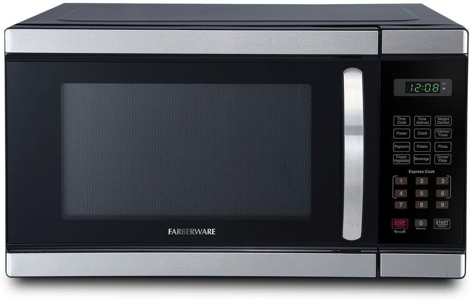 Farberware Professional 1.1 cu. Ft. 1000-Watt Countertop Microwave Oven in Stainless Steel