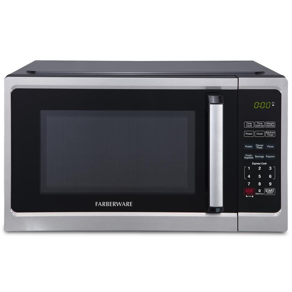 Farberware 0.9 cu. ft. 900-Watt Countertop Microwave Oven in Stainless Steel