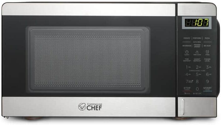 Commercial CHEF 0.7 cu. ft. Countertop Microwave Stainless Steel & Black