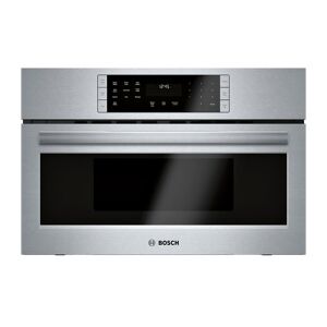 Bosch 800 Series 30 in. 1.6 cu. ft. 240 Volt Built-In Convection Speed Microwave in Stainless Steel with SpeedChef Cooking, Silver