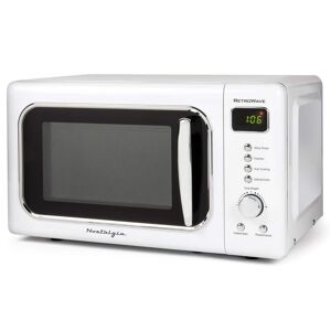 Nostalgia 0.7 cu. ft. Countertop Microwave in Retro White with Express Cooking