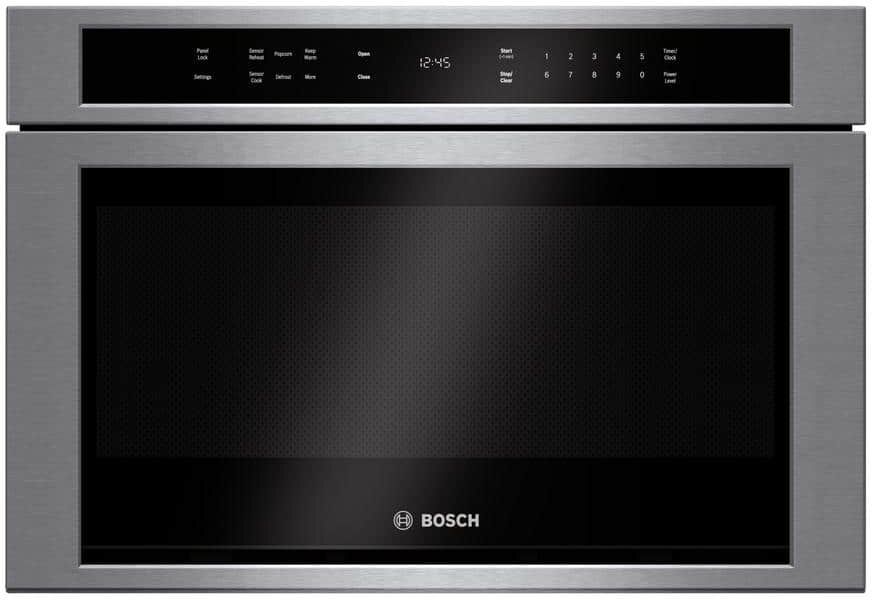 Bosch 800 Series 24 in. 1.2 cu. ft. Built-In Microwave Drawer in Stainless Steel w/ Sensor One Touch Cooking & Auto Open/Close