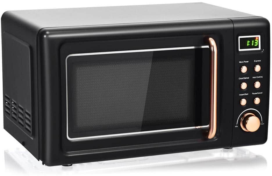 Bunpeony 0.7 cu.ft. 18 in. W Electric Commercial Microwave in Black with 5 Micro Power and Auto Cooking Function