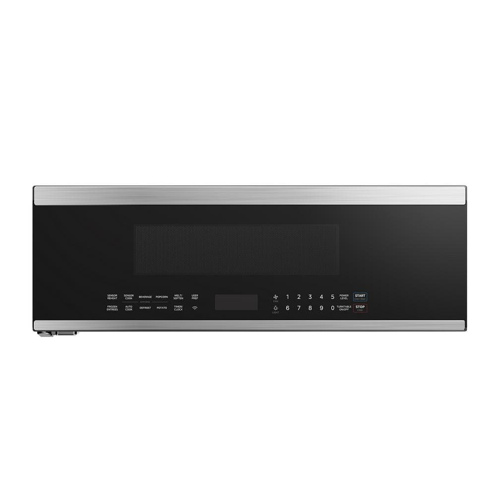 Midea 1.2 cu. ft. 29.8 in. Slim Fit Over-the-Range Microwave with One Touch Sensor Cooking, 300 CFM in Stainless Steel