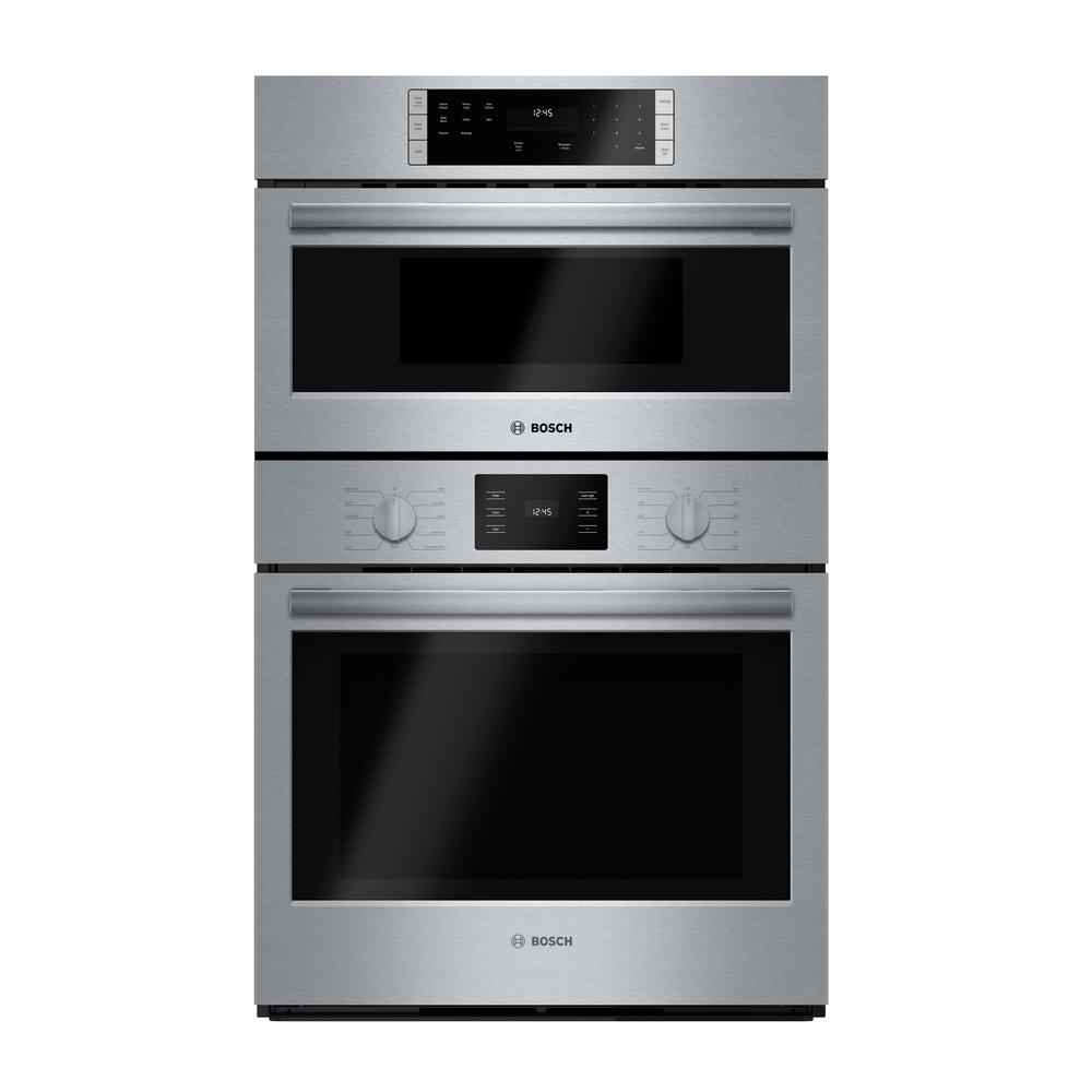 Bosch 500 Series 30 in. Combination Electric Wall Oven with European Convection and Microwave in Stainless Steel, Silver