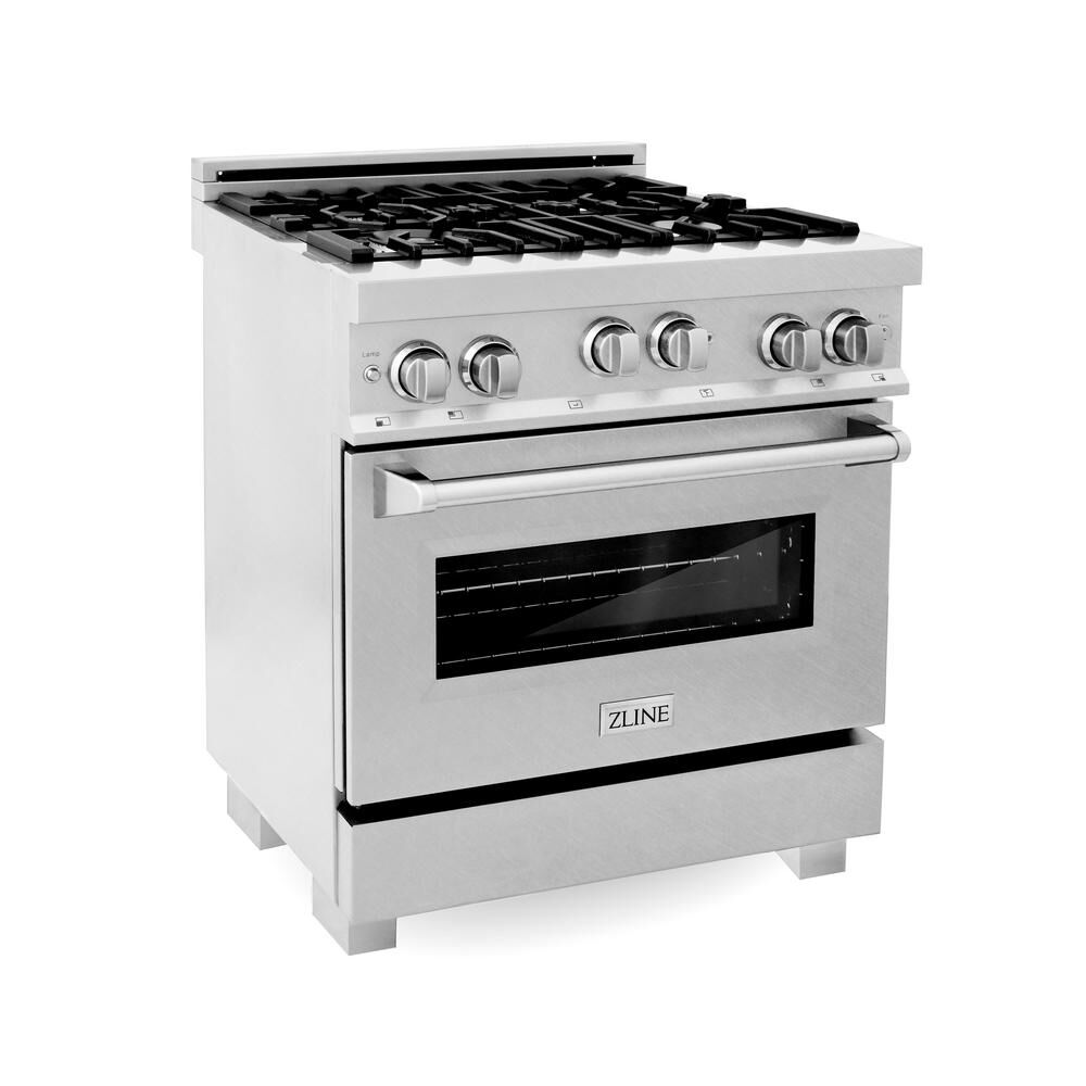 ZLINE Kitchen and Bath ZLINE 30 in. 4.0 cu. ft. Range with Gas Stove and Gas Oven in DuraSnow Stainless Steel (RGS-SN-30)