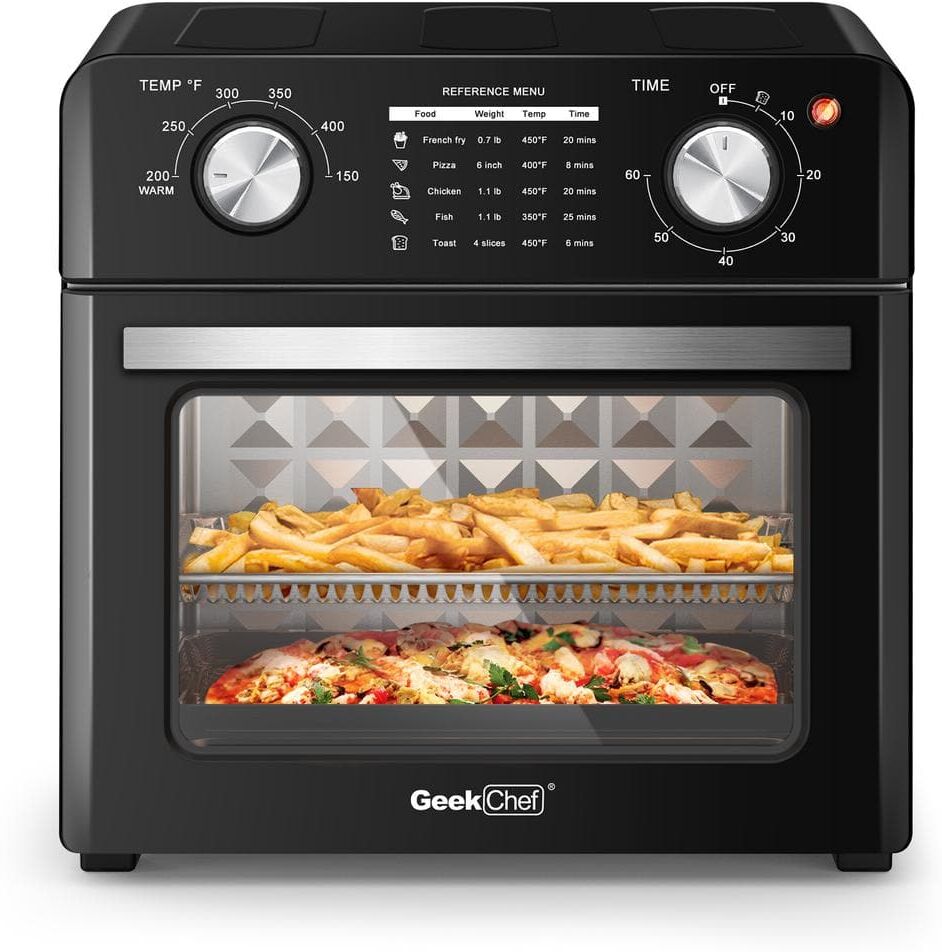 JEREMY CASS 14 qt. Black Air Fryer Toaster Oven Combo,4 Slice Toaster Convection Air Fryer Oven Warm, 16 in 1 Digital Easy Operation