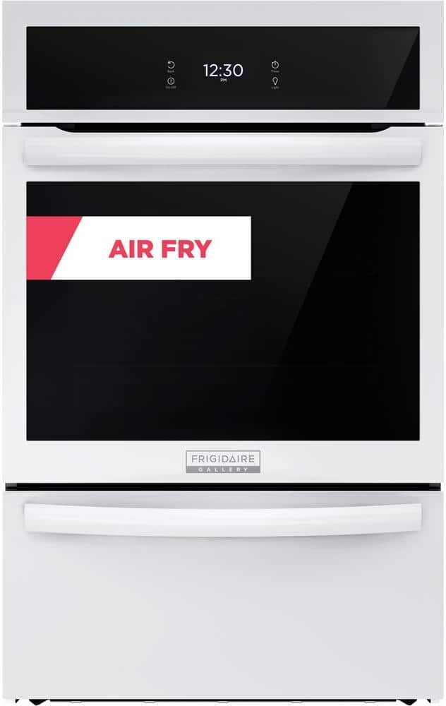 Frigidaire Gallery 24 in. Single Gas Built-In Wall Oven with Air Fry Self-Cleaning in White