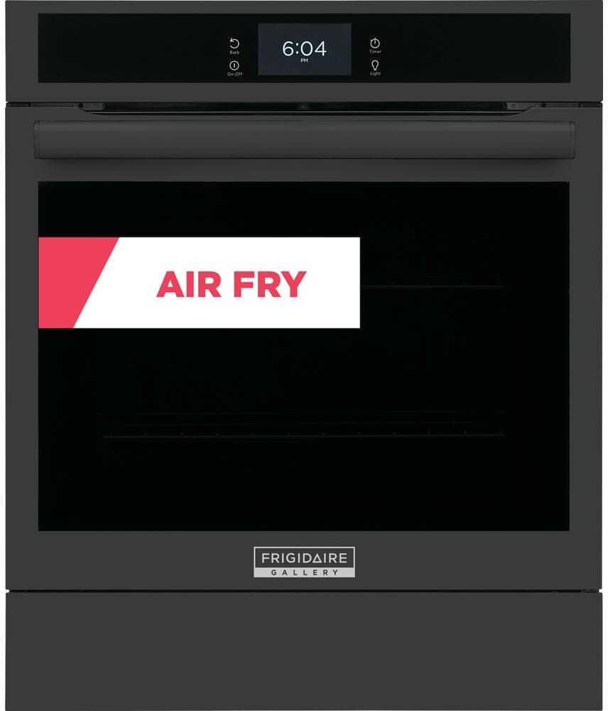 Frigidaire Gallery 24 in. Single Electric Wall Oven Self-Cleaning with Air Fry, Steam Bake and True Convection in Black