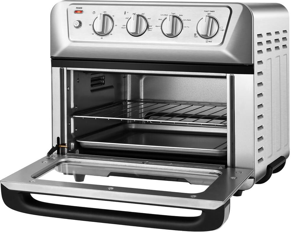 Costway 21.5 qt. Silver Air Fryer Toaster Oven 1800-Watt Countertop Convection Oven with Recipe