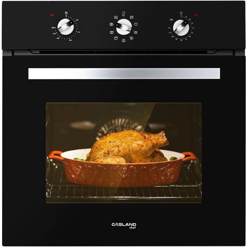 GASLAND Chef 24 in. Built-in Electric Single Wall Oven with Rotisserie, 9-Cooking Modes, Mechanical Knob Control in Black