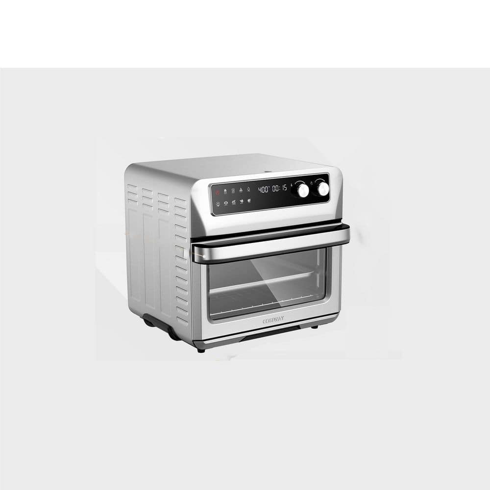 Costway 21 qt. Silver Convection Air Fryer Toaster Oven 8-in-1 w/5 Accessories and Recipe