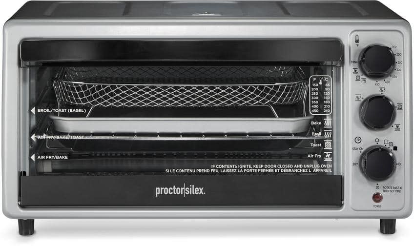 Proctor Silex Simply-Crisp 6-slice Black Air Fryer Toaster Oven