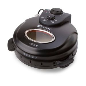 Euro Cuisine 12 in. Black Electric Oven Pizza Maker with Lid