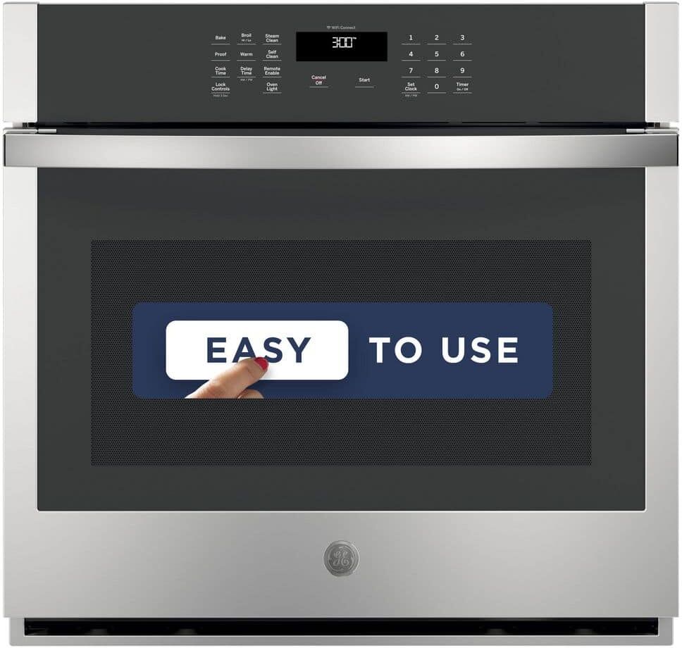 GE 30 in. Smart Single Electric Wall Oven Self-Cleaning in Stainless Steel