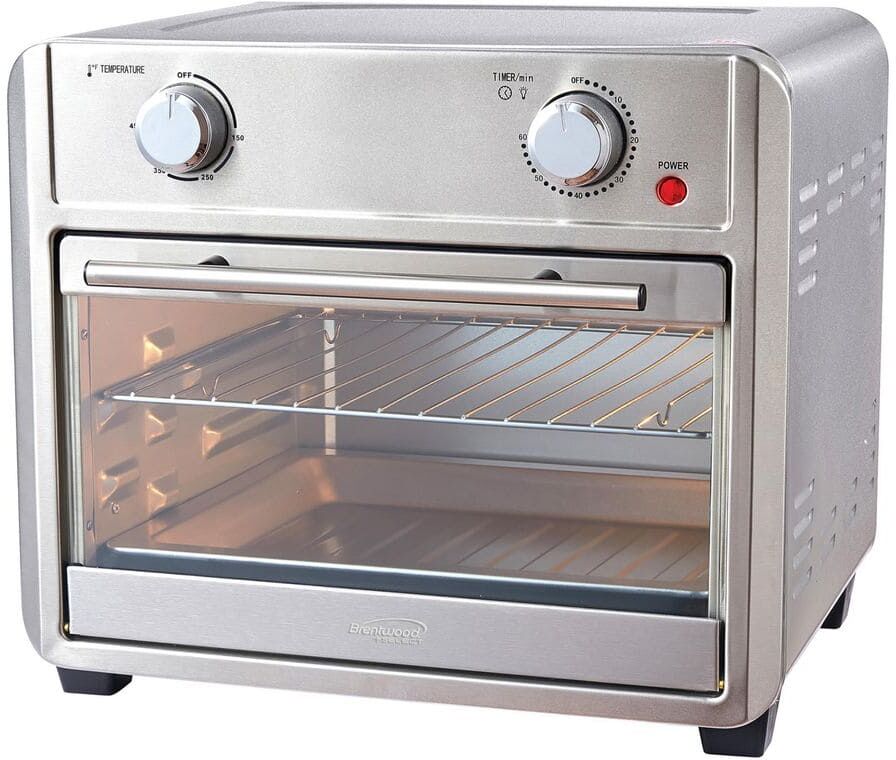 Brentwood 1700-Watt 24 qt. Silver Convection Air Fryer Toaster Oven