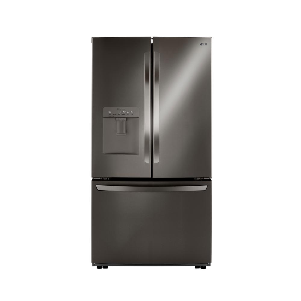 LG Electronics 29 cu.ft. 3 Door Refrigerator, Water Only Dispenser in Printproof Black Stainless Steel
