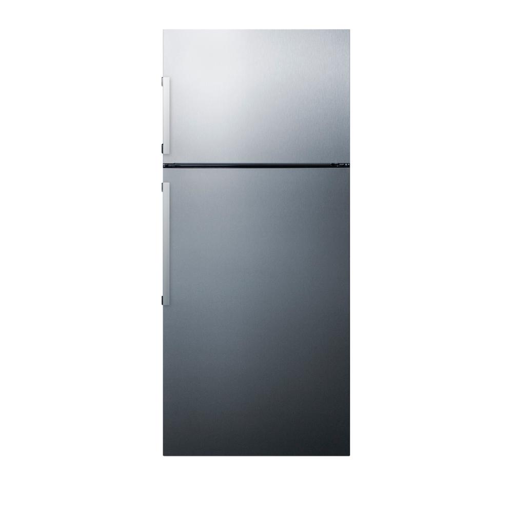 Summit Appliance 27 in. 12.6 cu. ft. Top Freezer Refrigerator in Stainless Steel, Counter Depth, Silver