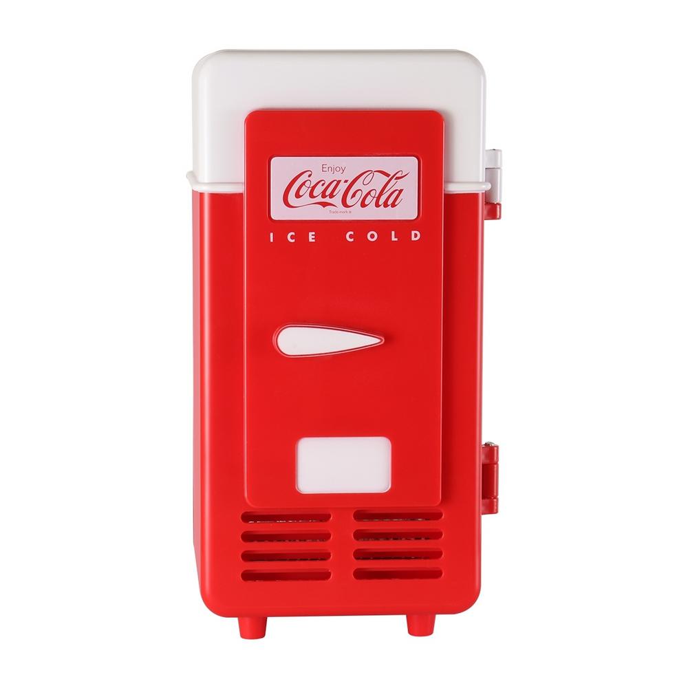 Coca-Cola 0.02 cu. ft. USB-Powered 1 Can Retro Mini Cooler/Mini Fridge in Red without Freezer