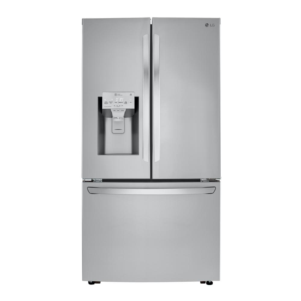 LG Electronics 23.5 cu. ft. Smart French Door Refrigerator, Dual Ice Makers with Craft Ice in PrintProof Stainless Steel, Counter Depth