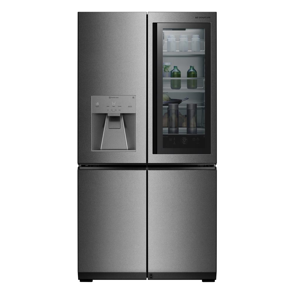 LG 30 cu.ft. French Door Refrigerator in Textured Steel, Voice Activated, LG Signature Textured Steel