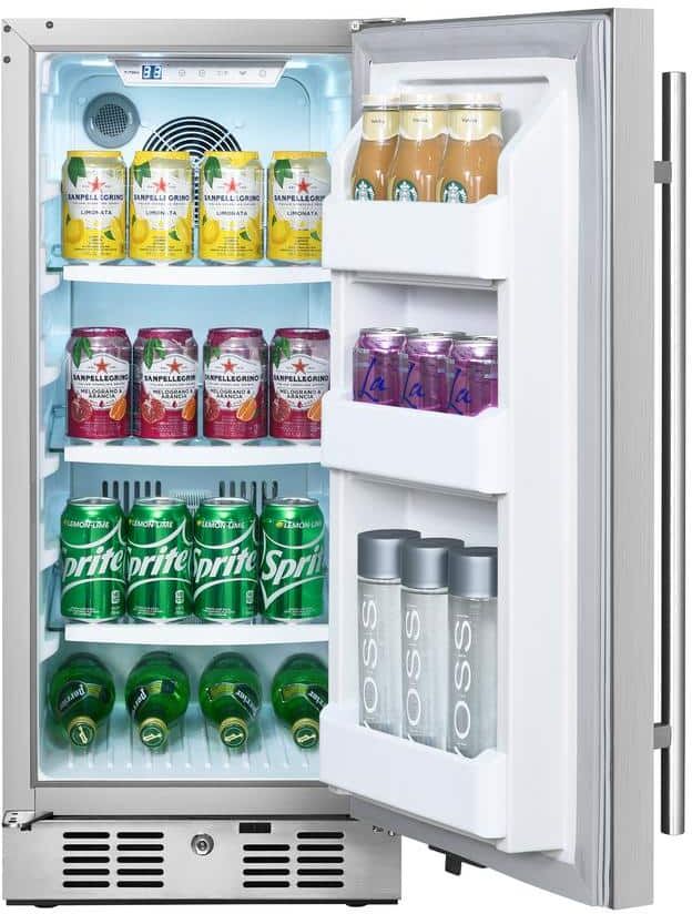 Titan 15 in. 3.4 cu. ft. Built-In Outdoor Refrigerator in Stainless Steel