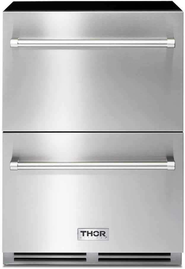 Thor 24 in. 5.4 cu. ft. Double Drawer Built-In or Freestanding Refrigerator in Stainless Steel