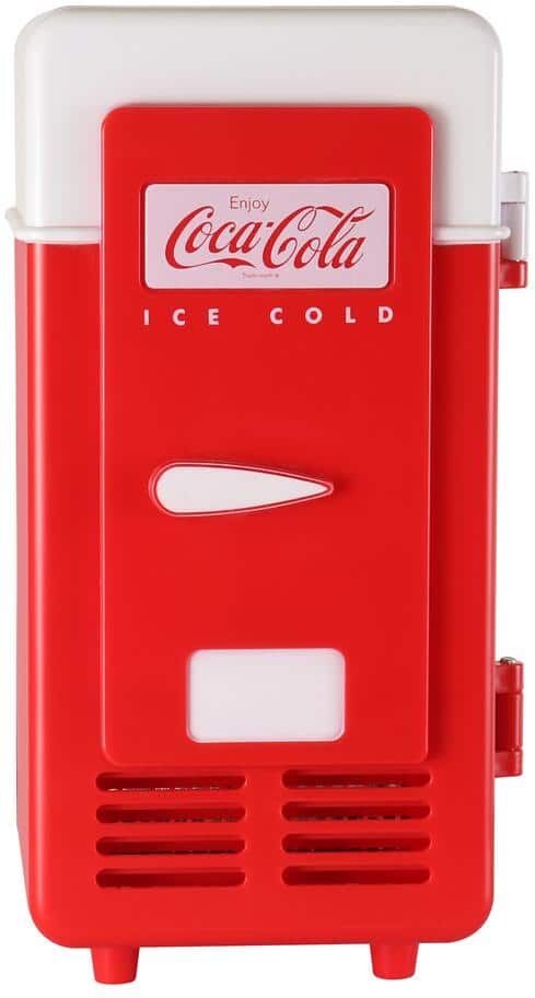 Coca-Cola Single Can Cooler, Red, USB Powered One Can Mini Fridge for Desk, Home, Office, Dorm