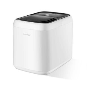 Costway 35 lbs./24H Portable Countertop Ice Maker Machine Self-Clean with Ice Basket and Scoop in White