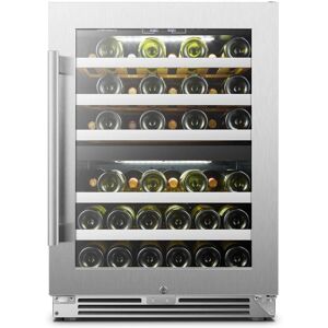 LANBO 44 Bottle Seamless Stainless Steel Dual Zone Wine Refrigerator