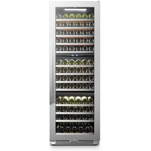 LANBO 143 Bottle Seamless Stainless Steel Triple Zone Wine Refrigerator