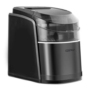Costway Countertop Portable Ice Maker 26.5 lbs./Day Self-Cleaning Machine with Flip Lid Black