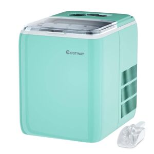 Costway 10.5 in. 44 lbs./24H Portable Ice Maker Self-Clean with Scoop in Mint Green