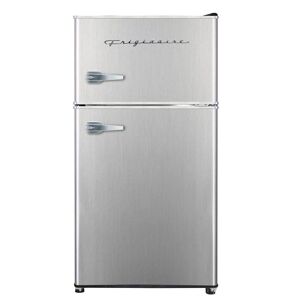 Frigidaire 3.2 cu. ft. Retro 2-Door Mini Refrigerator in Platinum Design with Top Freezer, White