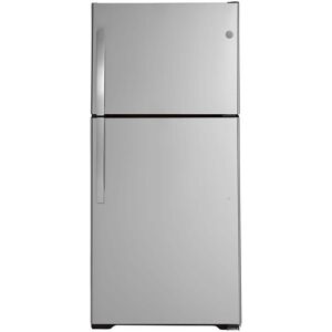GE 21.9 Cu. Ft. Top Freezer Refrigerator in Fingerprint Resistant Stainless Steel, Garage Ready
